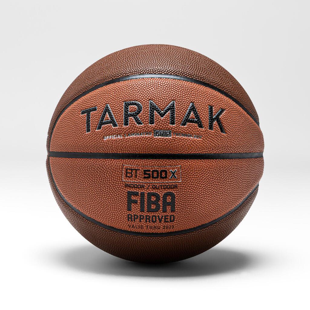 Ballon de basketball FIBA taille 6 - BT500 Grip orange brun