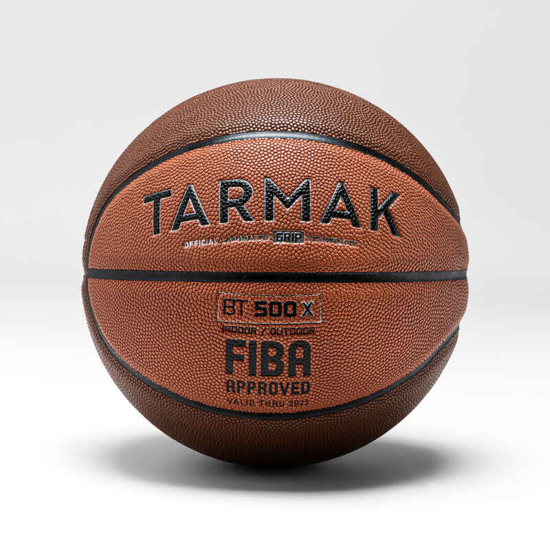 Basketball Ball FIBA Grösse 6 BT500 Grip Touch orange/braun Decathlon