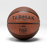 Size 6 FIBA Basketball BT500 Grip - Orange/Brown