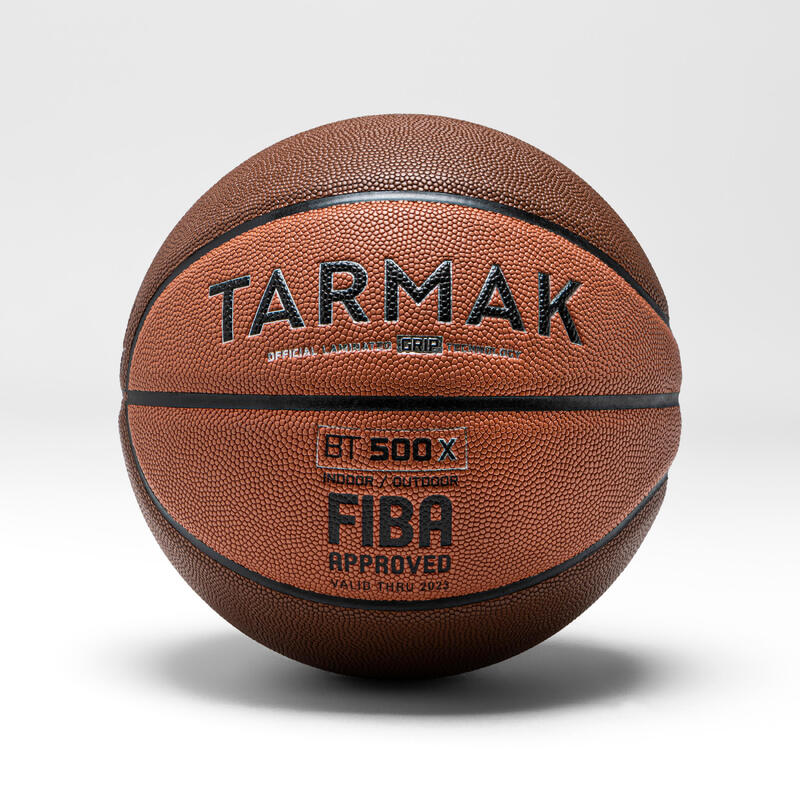 Size 6 FIBA Basketball BT500 Grip - Orange/Brown