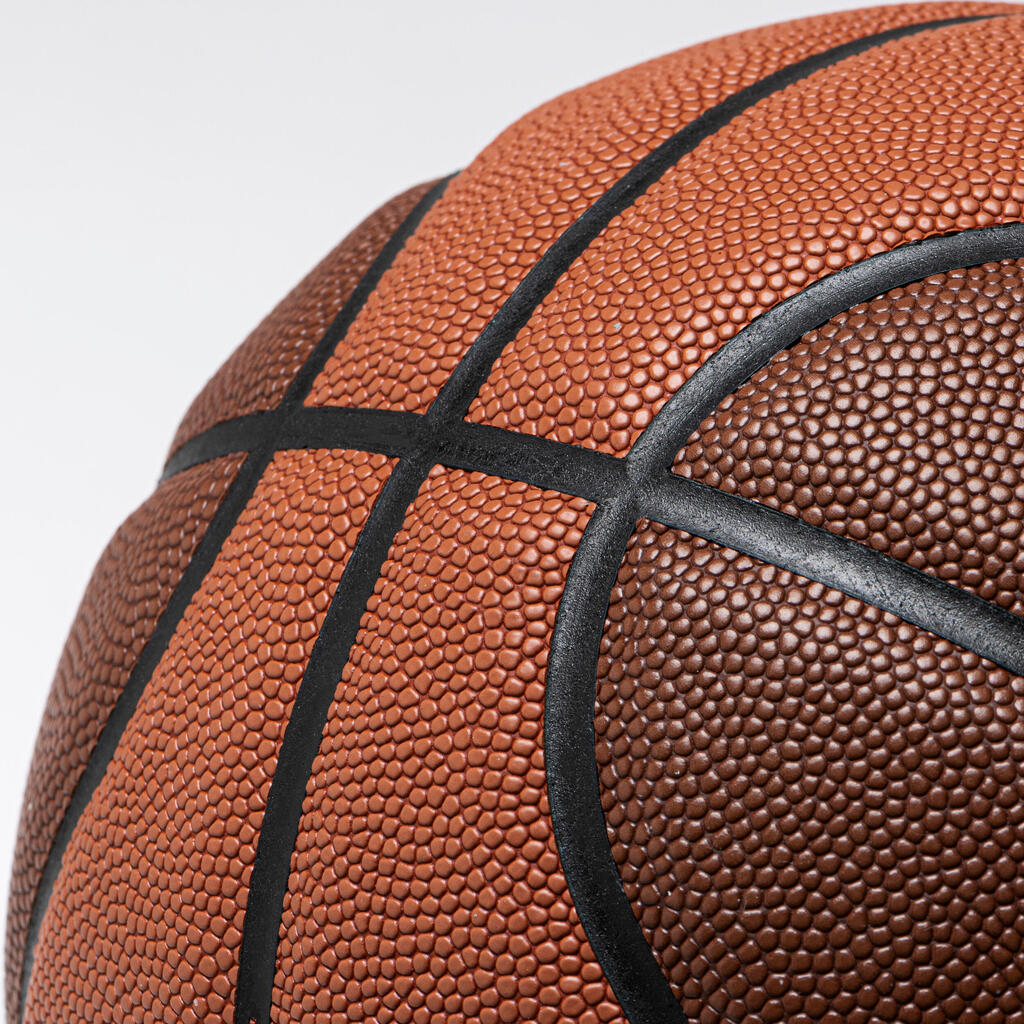 Ballon de basketball FIBA taille 6 - BT500 Grip orange brun