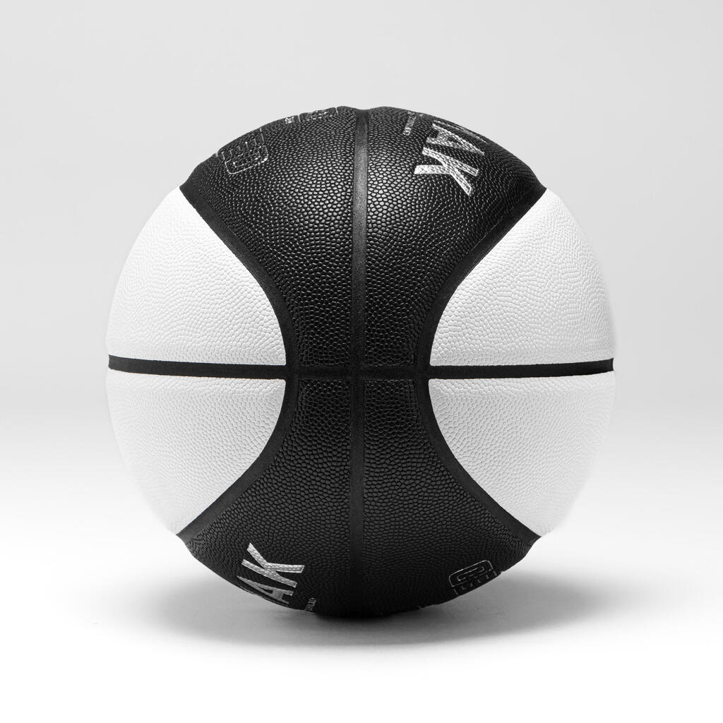 Adult Basketball BT500 Grip Ltd  Size 7 - Black/White