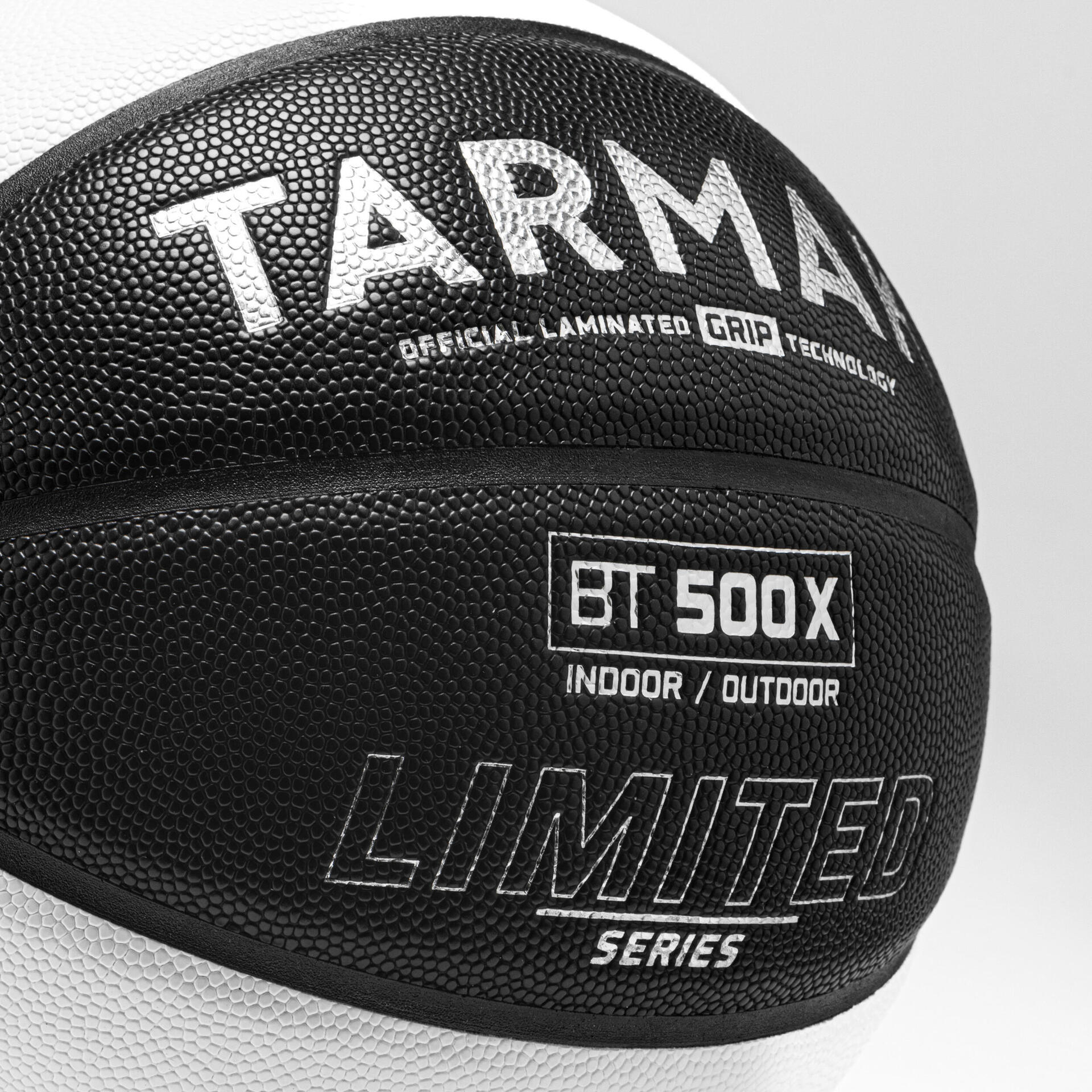 Normal Basketball FIBA Approved Size 7 Basketball BT500X Grip - Black/White