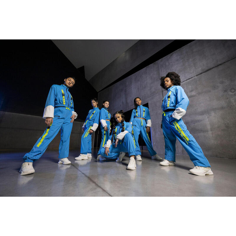 Trainingsjacke Mädchen Street Dance Commercial Crop Loose Sabrina Lonis - blau