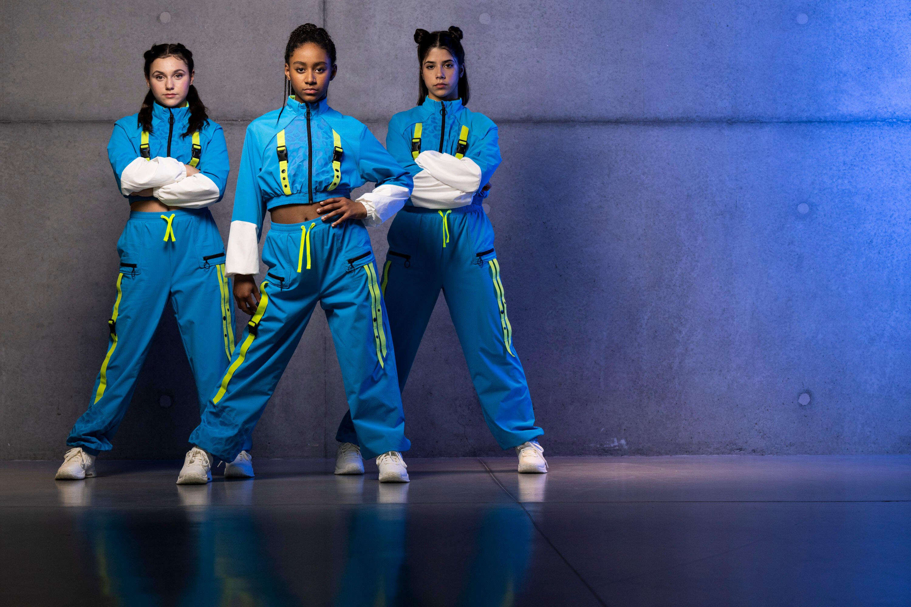 Veste danse street commercial crop loose, Sabrina Lonis - Fille - bleu 5/8
