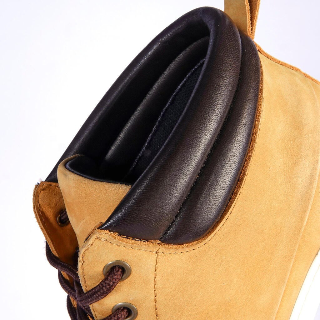 Chaussures bateau homme en cuir imperméable 500 ocre