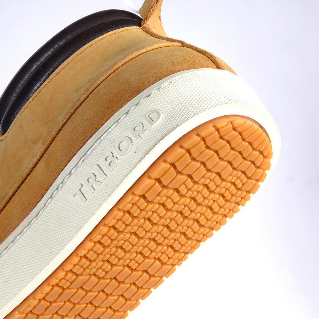 Chaussures bateau homme en cuir imperméable 500 ocre