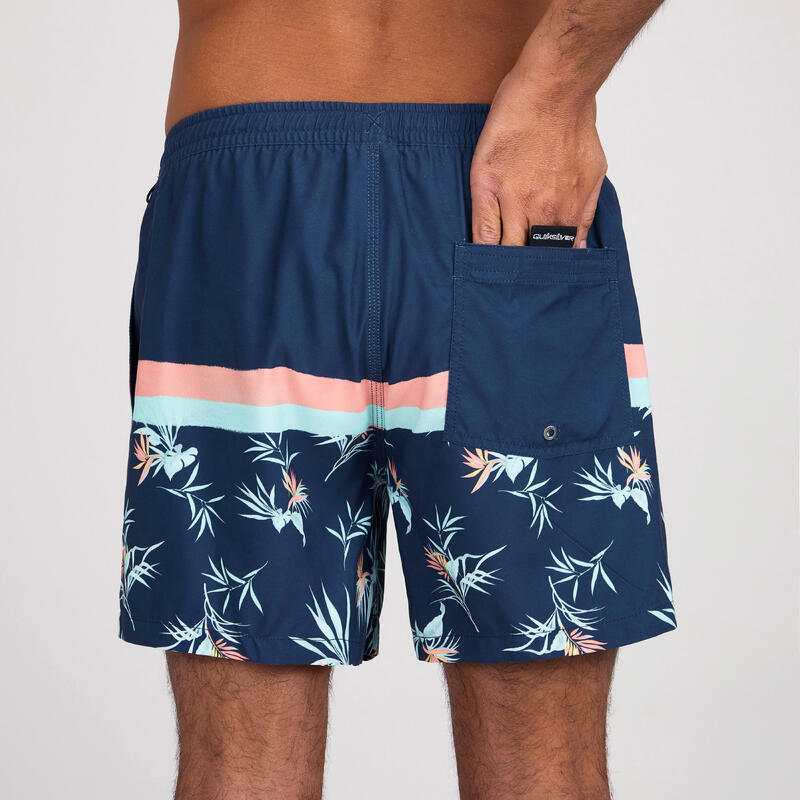 Costume mare surf uomo QUIKSILVER blu-rosa