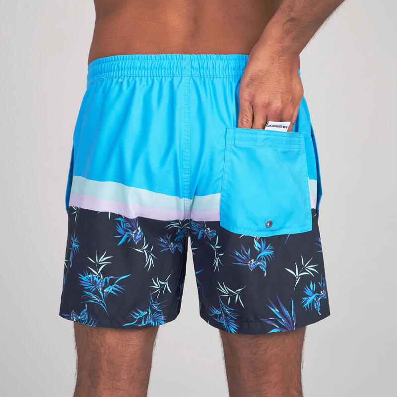 Korte boardshort voor heren blauw