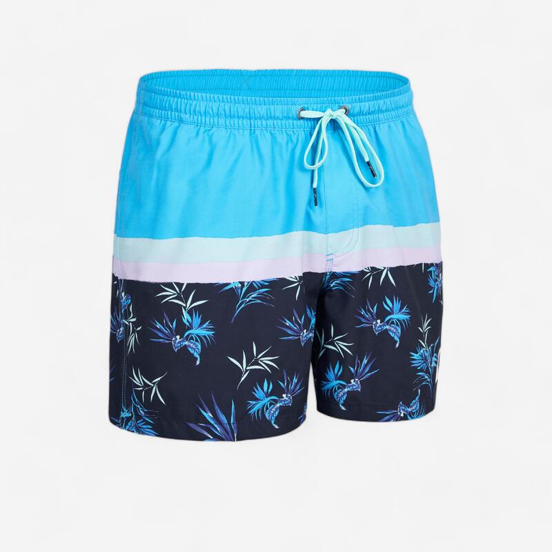 Korte boardshort voor heren blauw