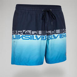 Korte boardshort voor surfen heren zwart blauw