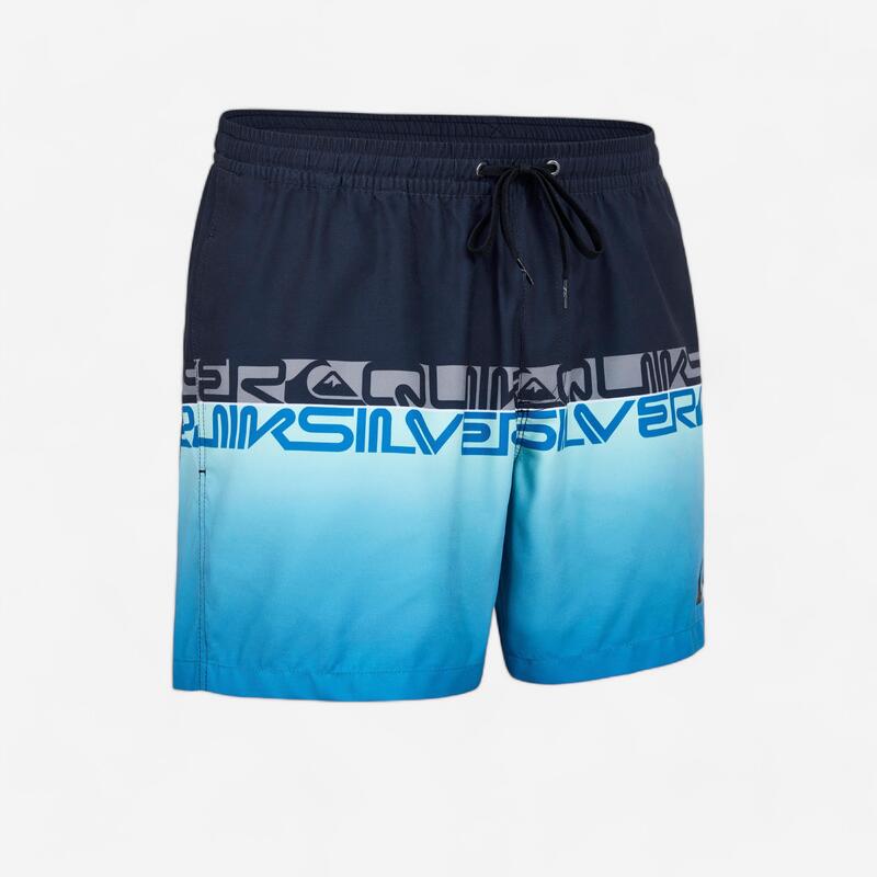 Korte boardshort voor surfen heren zwart blauw