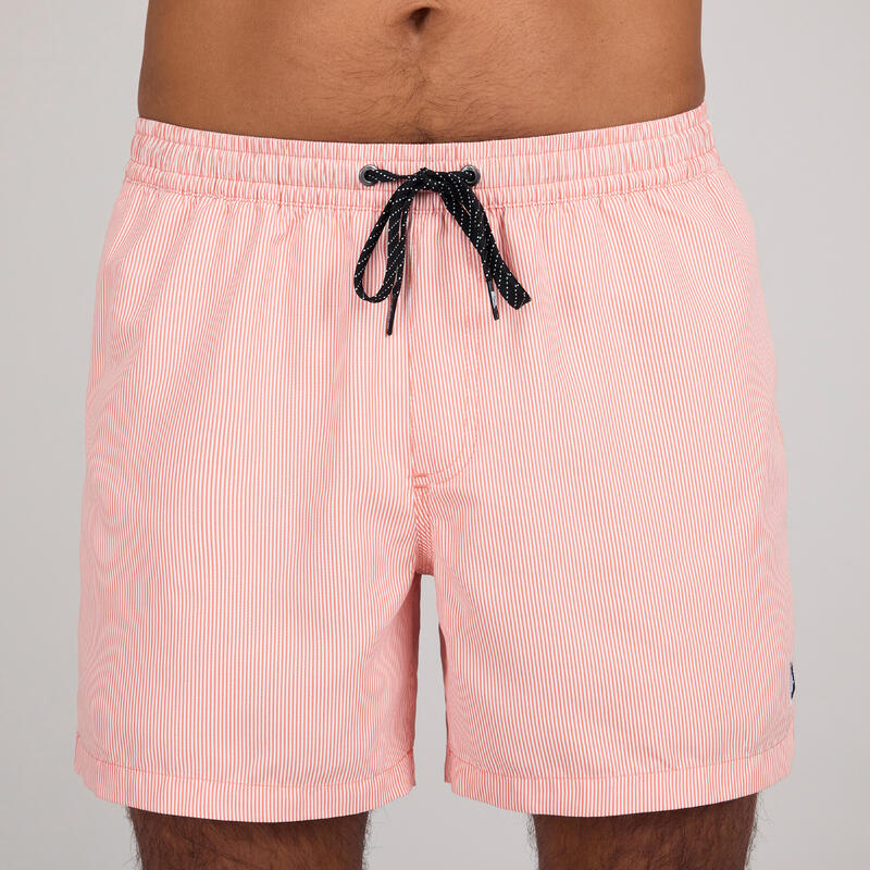 Boardshort Hombre Salmón Rayado Corto