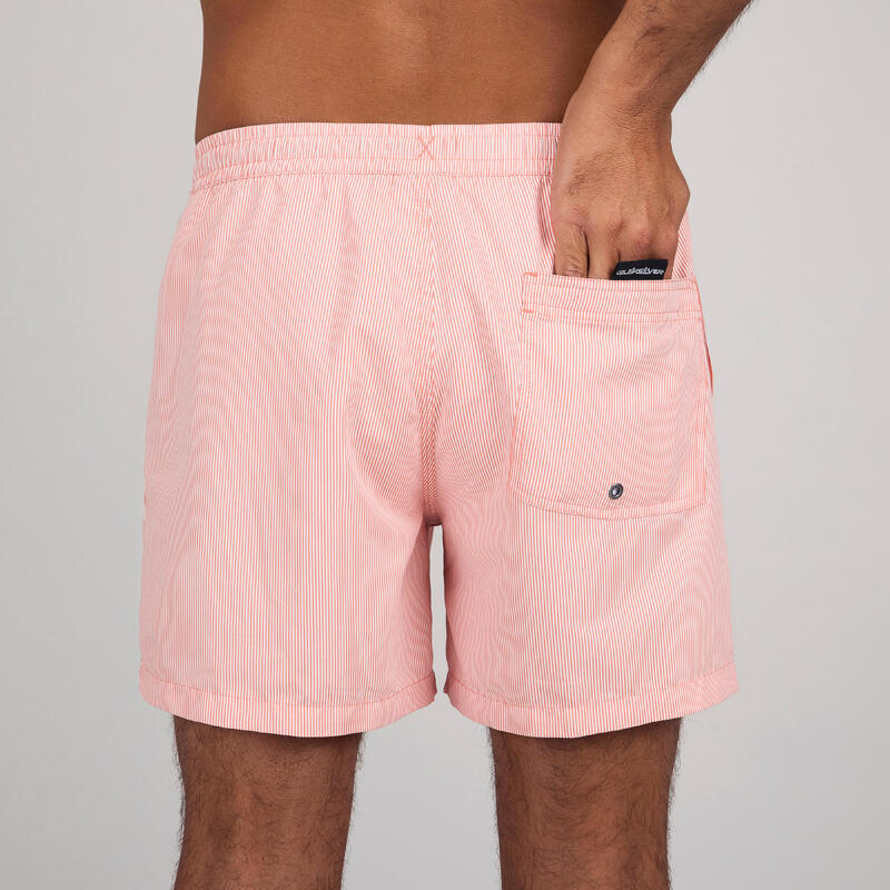 Boardshort Hombre Salmón Rayado Corto