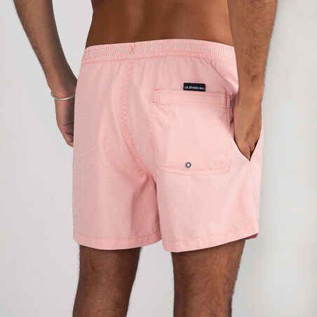 Men's short swim shorts QUILSILVER VOLLEY DELUXE striped coral