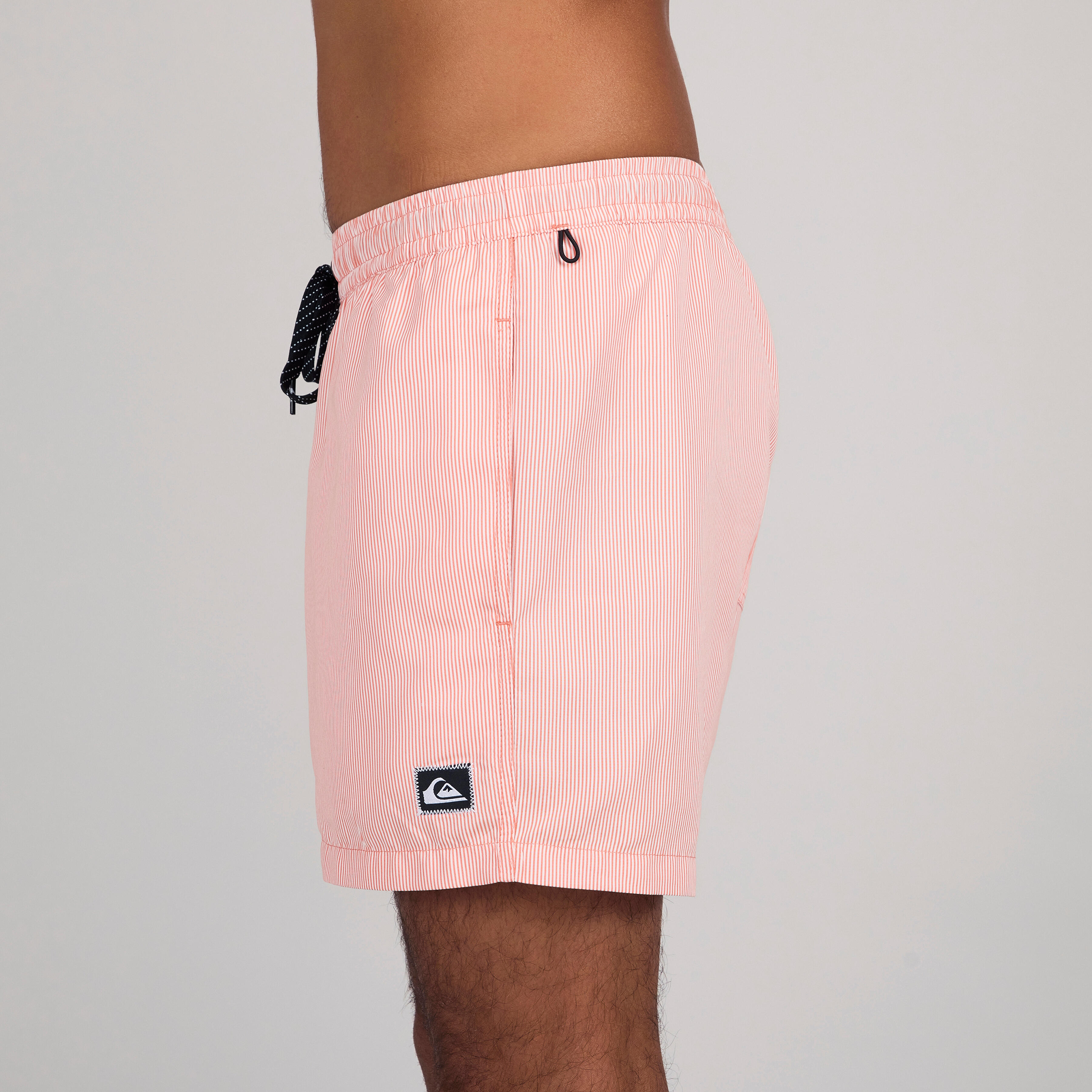 Men's short swim shorts - Deluxe volley stripe coral