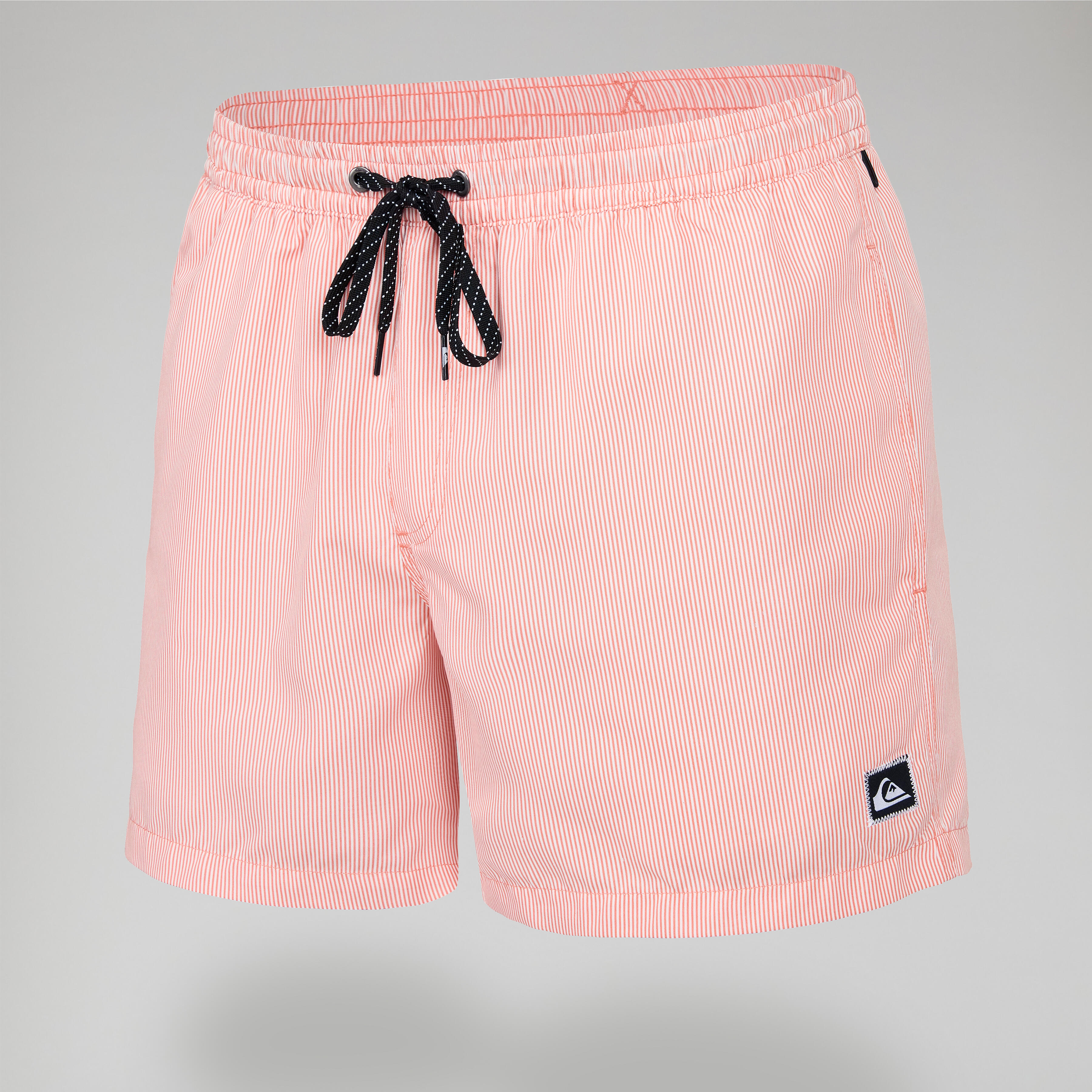 Men's short swim shorts - Deluxe volley stripe coral