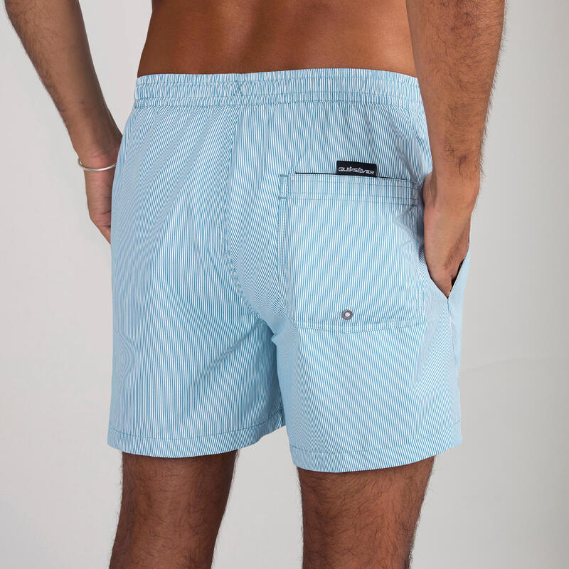 Bañador Hombre Quiksilver Volley Deluxe Rayas Azul Cortas