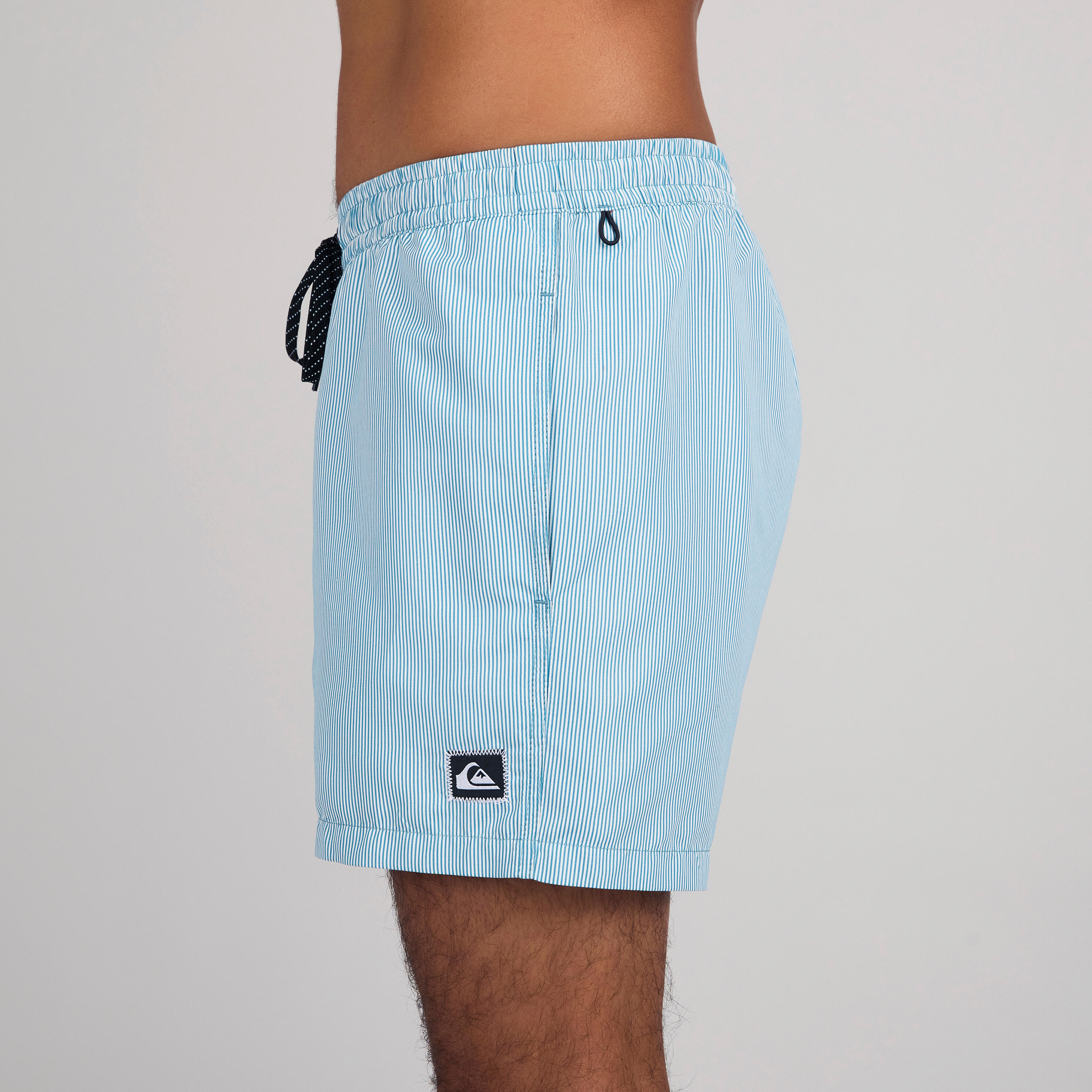 Pantaloncini da bagno corti da uomo - Deluxe volley a righe blu