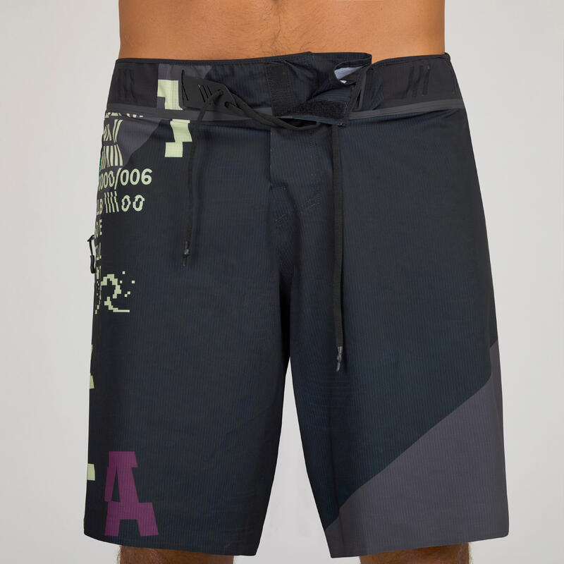 Surf Boardshort Long BLACK DIGIBUG GREEN