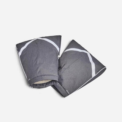 Afneembare handwarmers in warme en waterdichte stof voor op de fiets 940 grijs