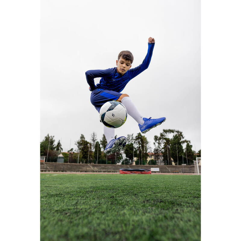 Voetbalshirt met lange mouwen kinderen Viralto Letters blauw