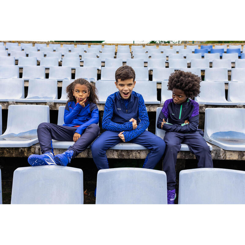 Kinder Fussball Sweatshirt mit Zip - Viralto Alpha marineblau/violett