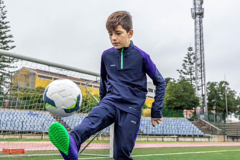 Bluza do piłki nożnej z suwakiem dla dzieci Kipsta Viralto Alpha 