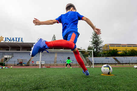 Vaikiški suvarstomi futbolo bateliai „Viralto I FG“, mėlyni, balti