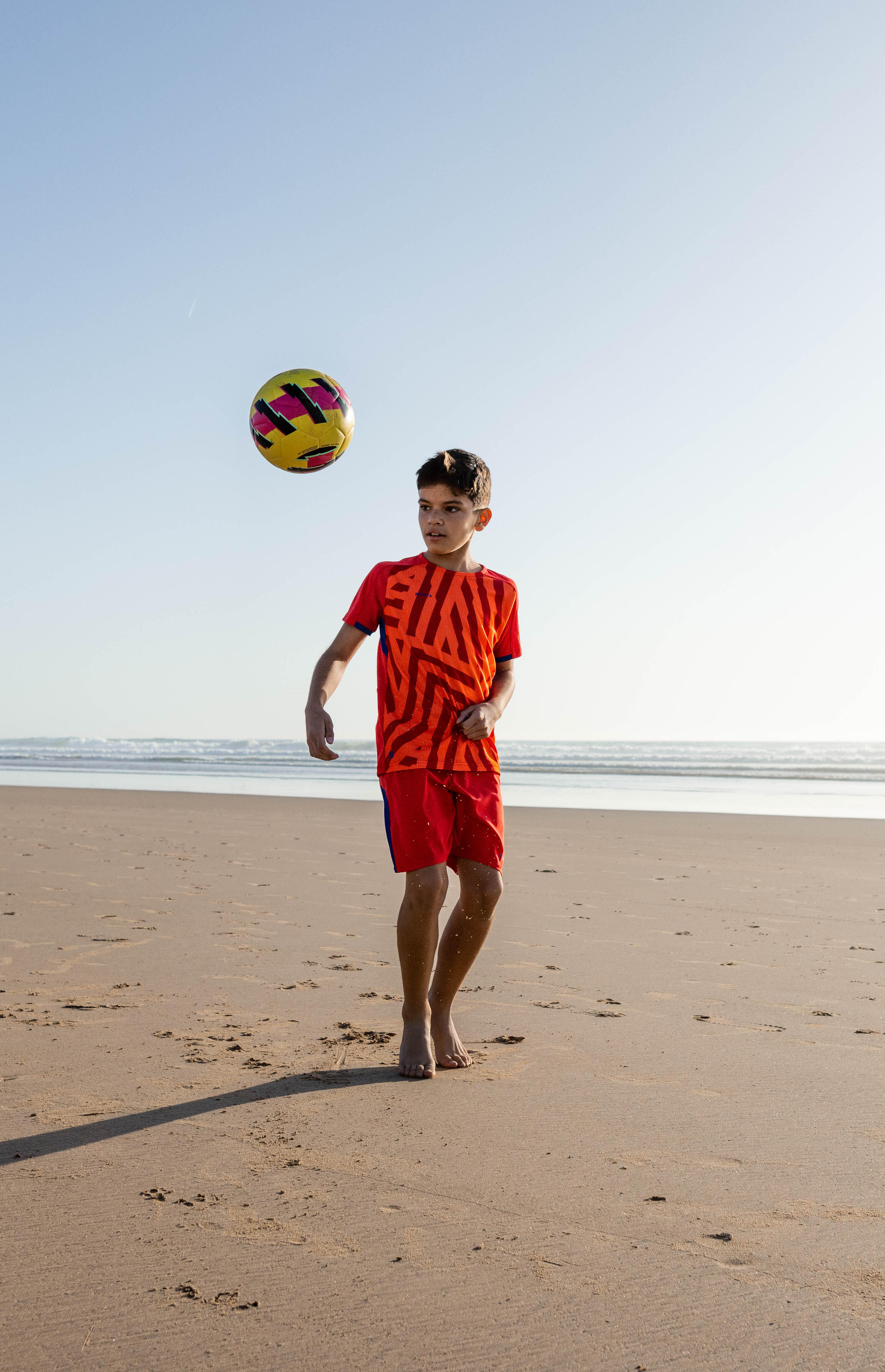 Ballon de soccer léger enfant - Learning ball jaune/rose 9/13