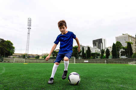 Vaikiški suvarstomi futbolo bateliai „Viralto I FG“, mėlyni, balti