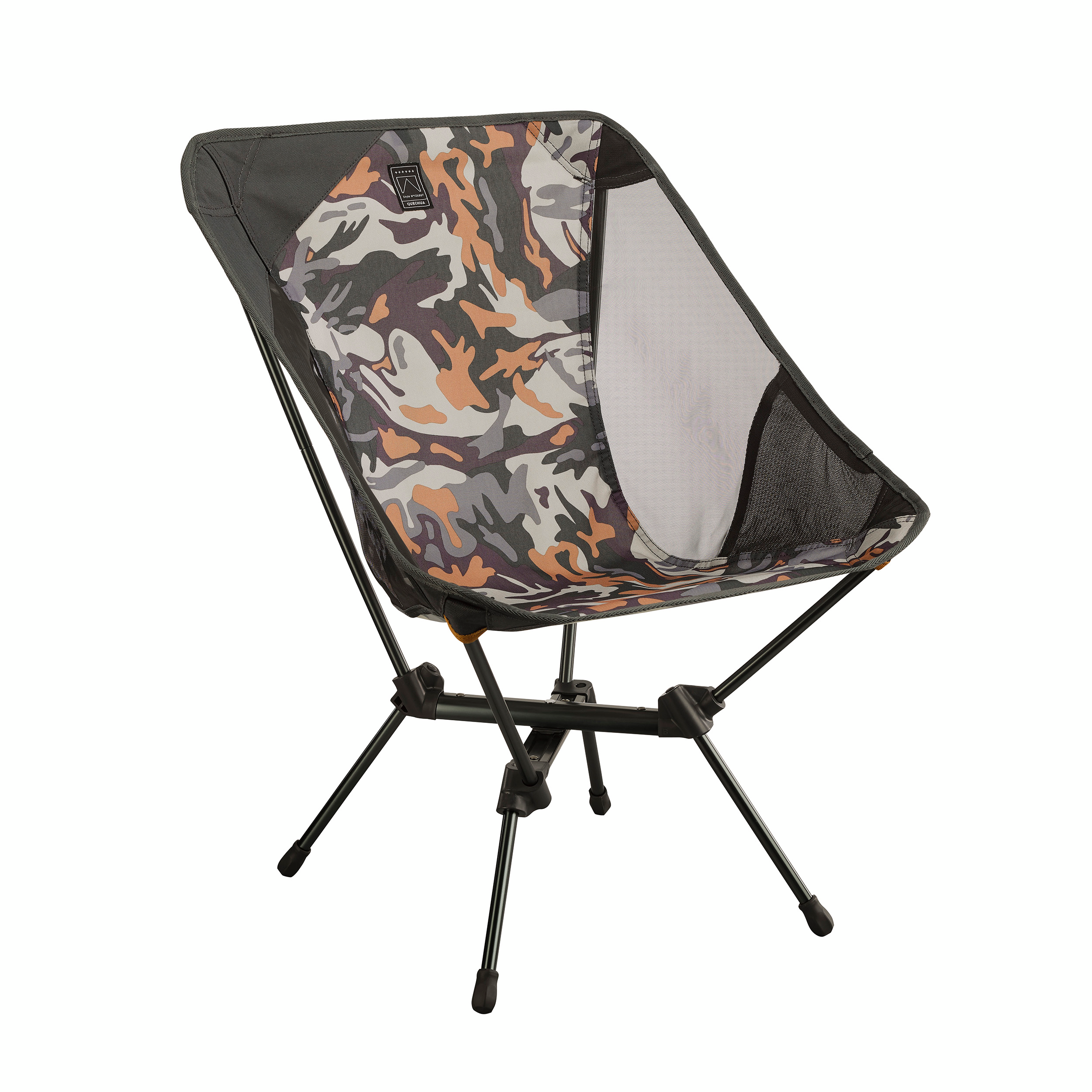 CHAISE BASSE PLIANTE DE CAMPING MH500 CAMO