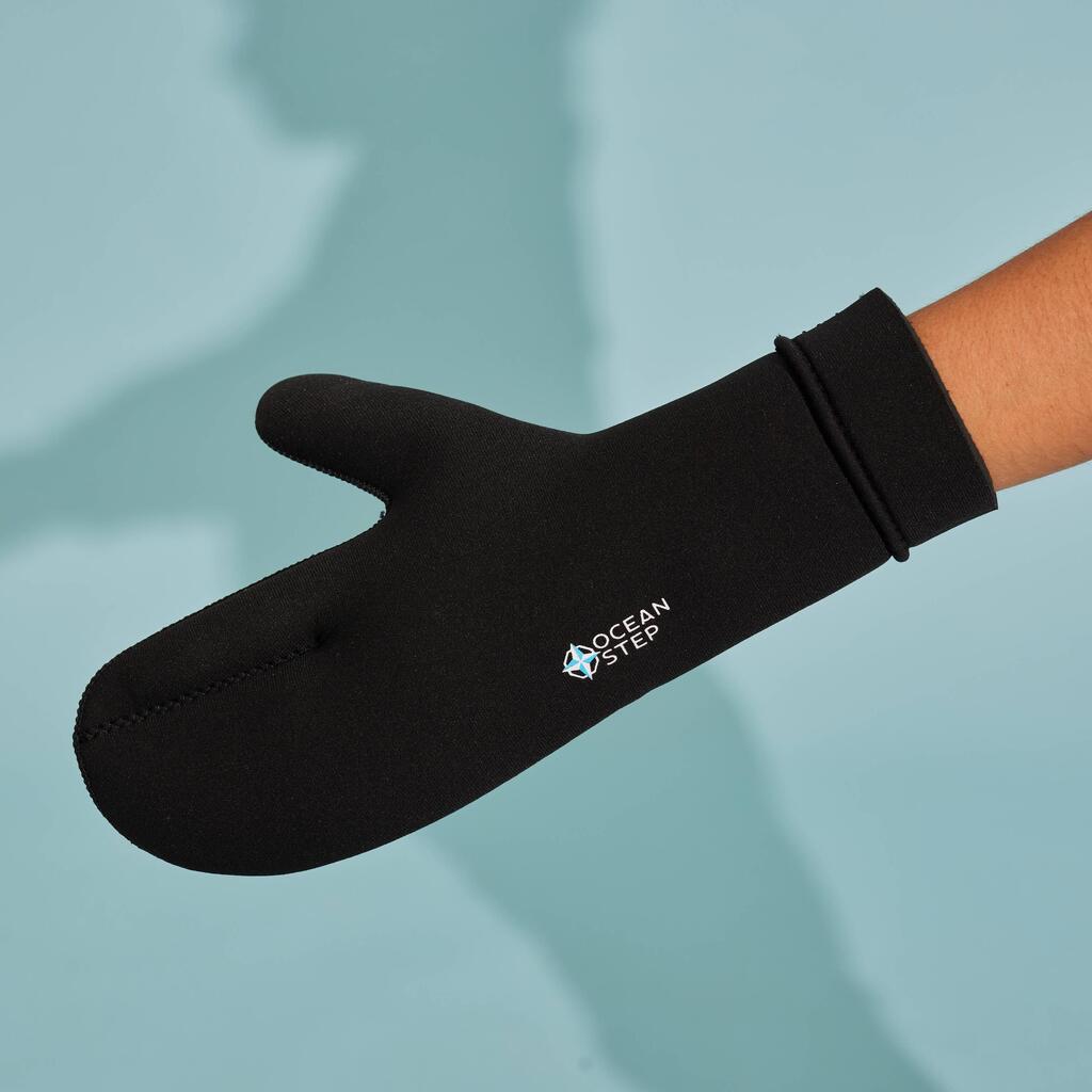 Neoprene mittens for SEA WALKING 5 mm Black