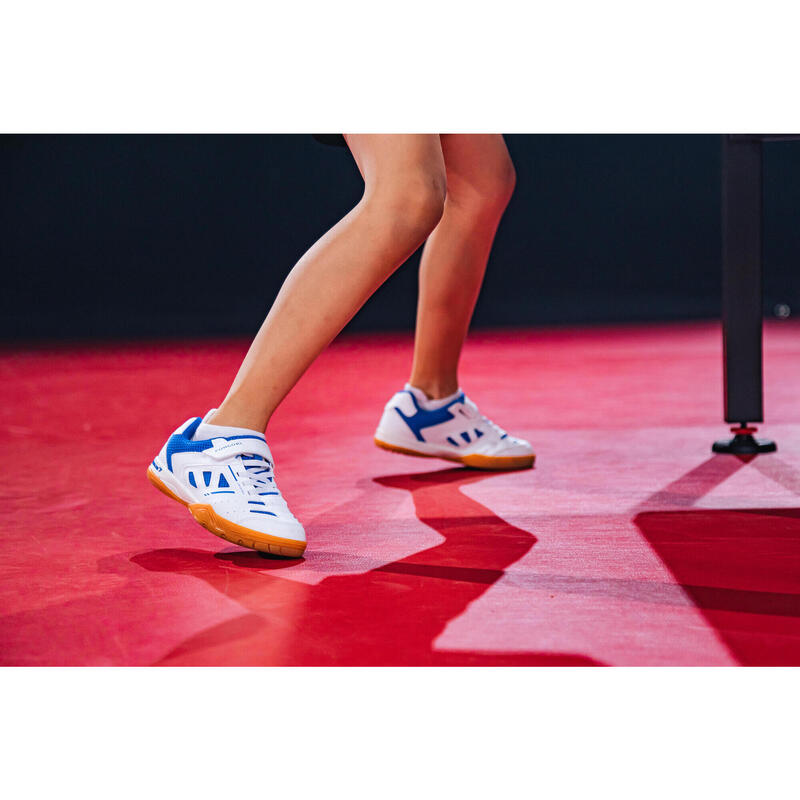 Chaussures de Tennis de Table Enfant TTS 500 Enfant - Blanc/Bleu
