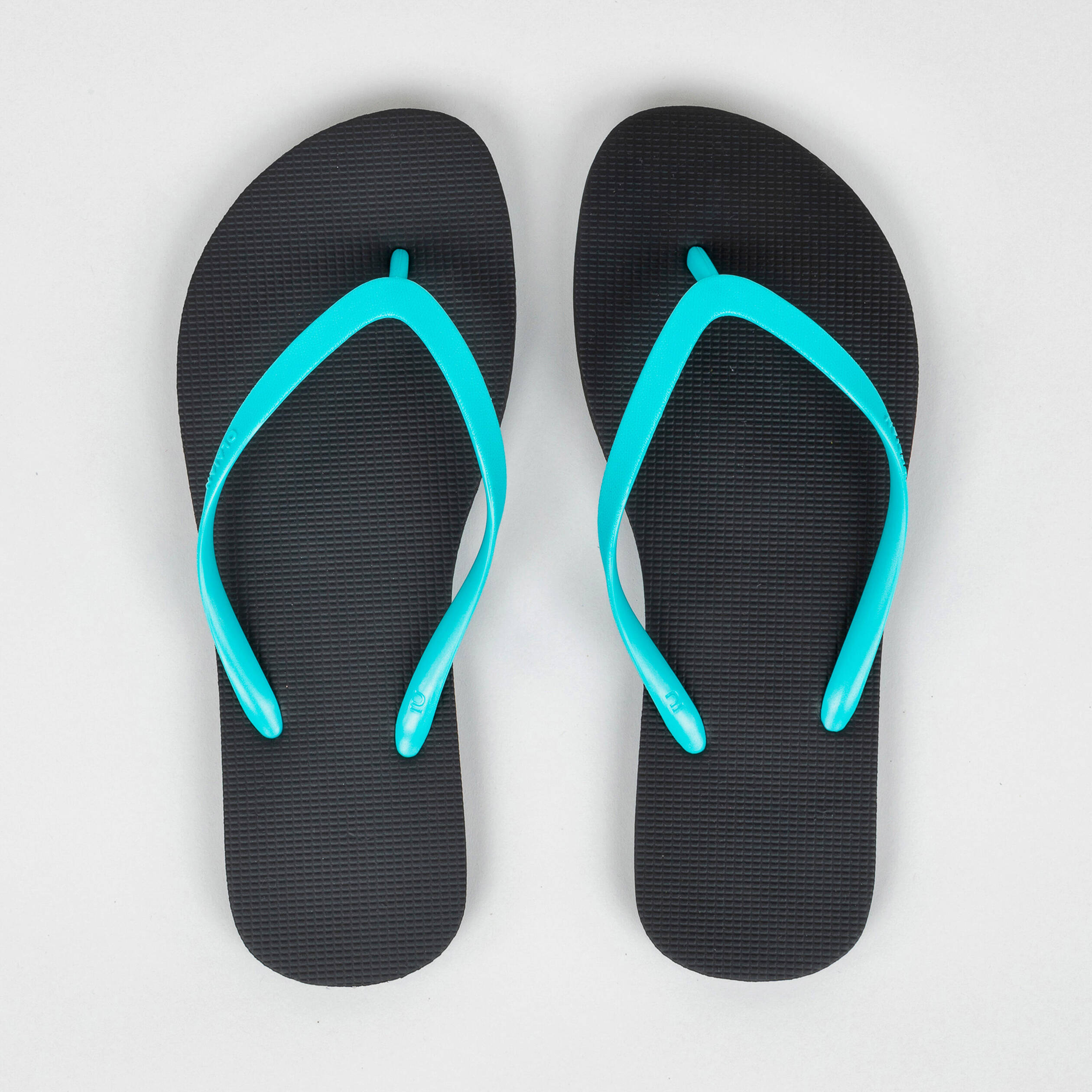 Women Slippers or Flip Flops 100 Turquoise and Black