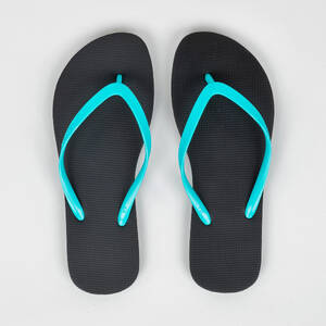 Women Slippers or Flip Flops 100 Turquoise and Black