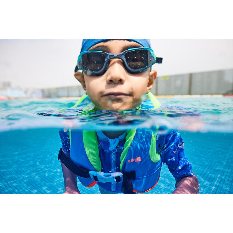 兒童款泳鏡（深色鏡片）SPIRIT - 藍綠配色