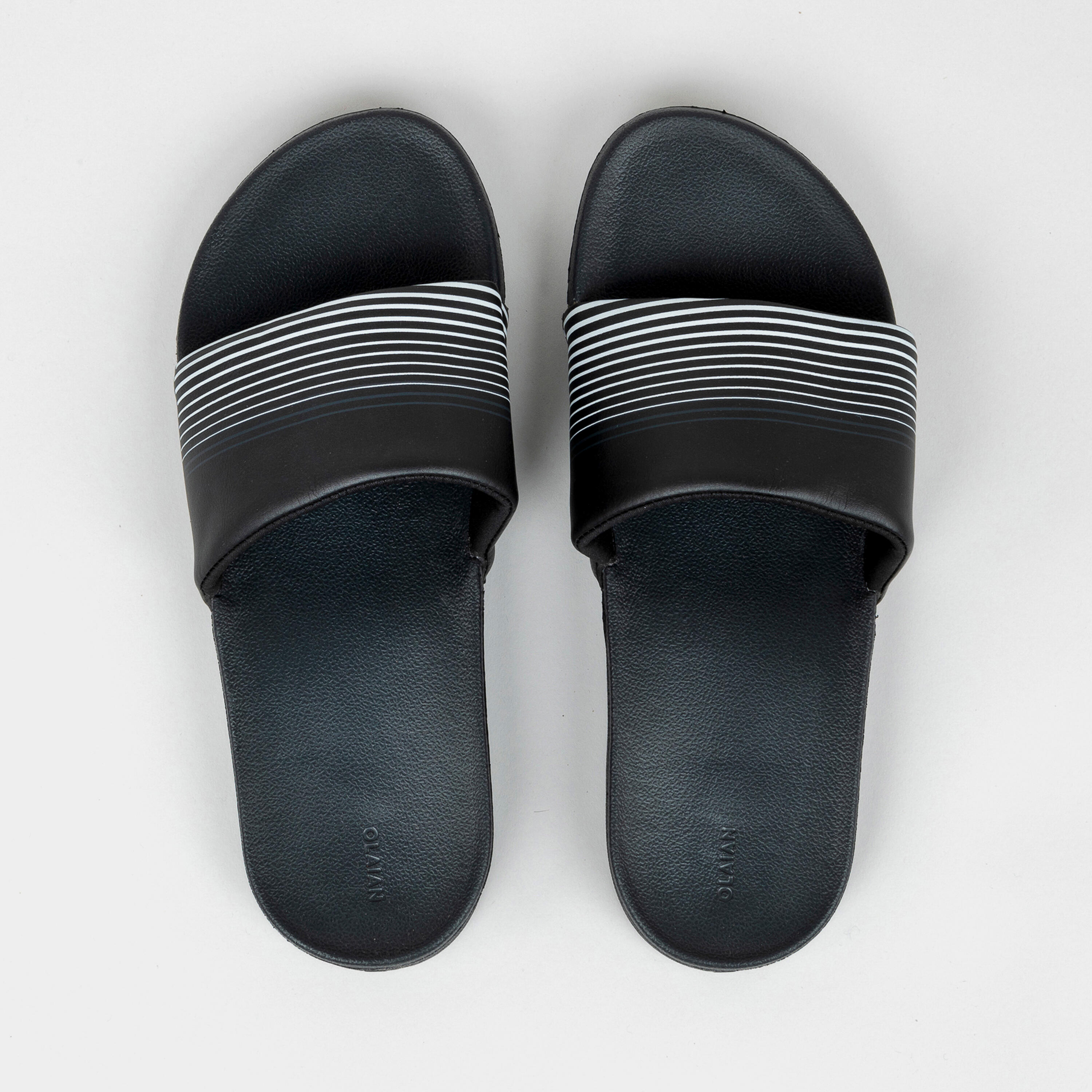 Men's Slide Sandals - 550 - black, Carbon grey - Olaian - Decathlon