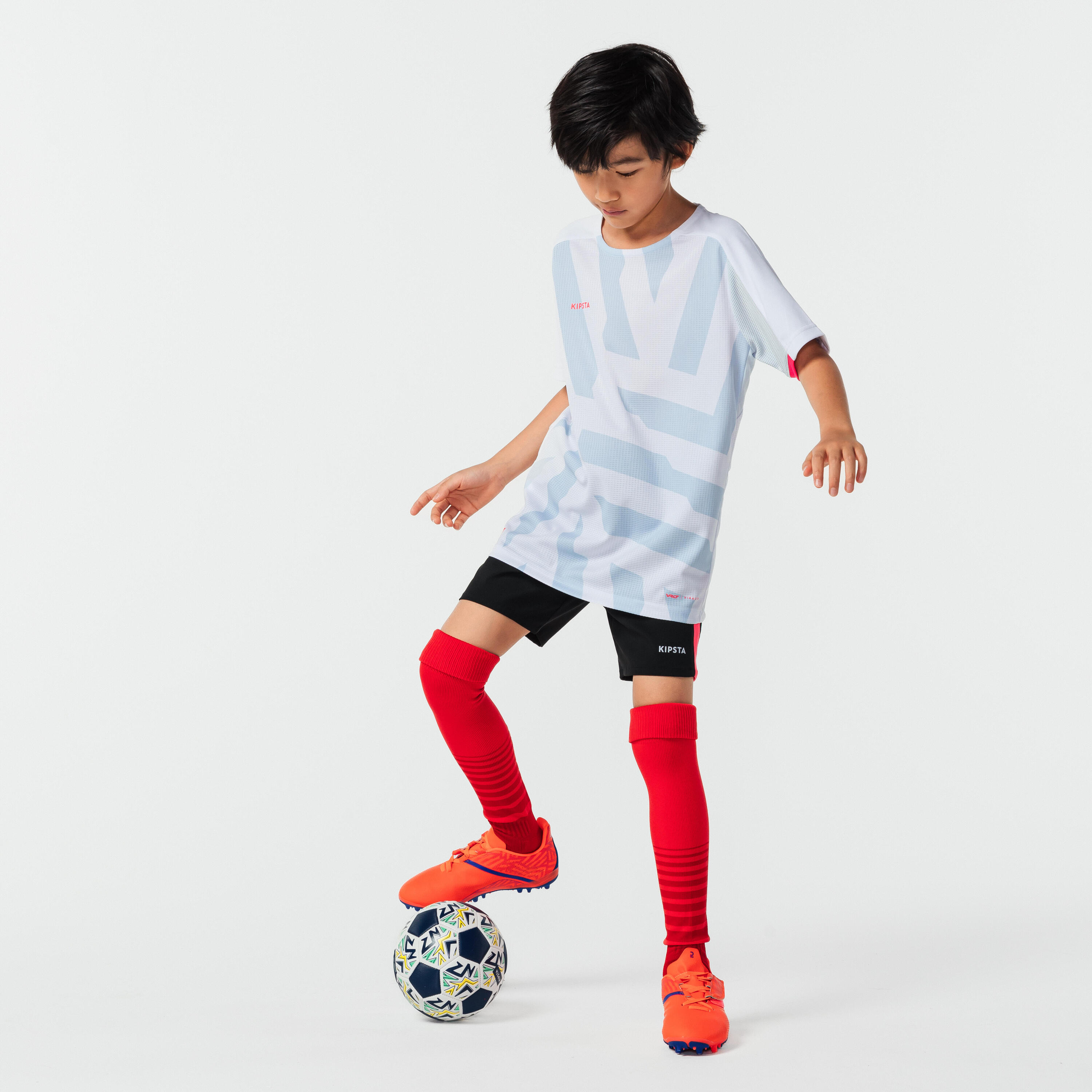 Kids' Football Shorts Viralto Axton - Black/Pink 11/12