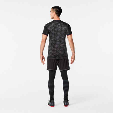 Short-Sleeved Football Shirt Viralto II - Black/Grey/Pink
