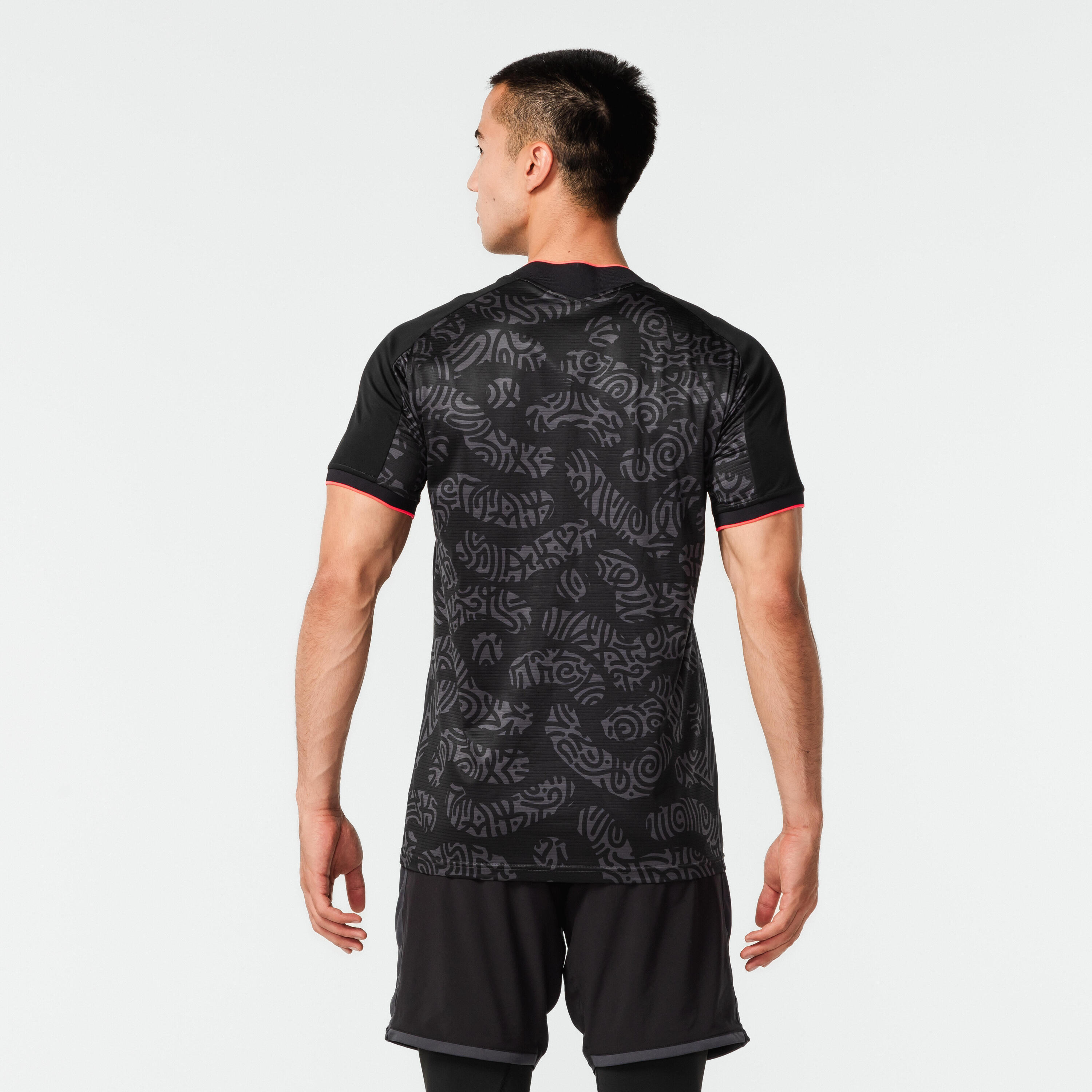 CAMISETA DE FÚTBOL  VIRALTO II MANGA CORTA NEGRO, GRIS Y ROSA 5/14