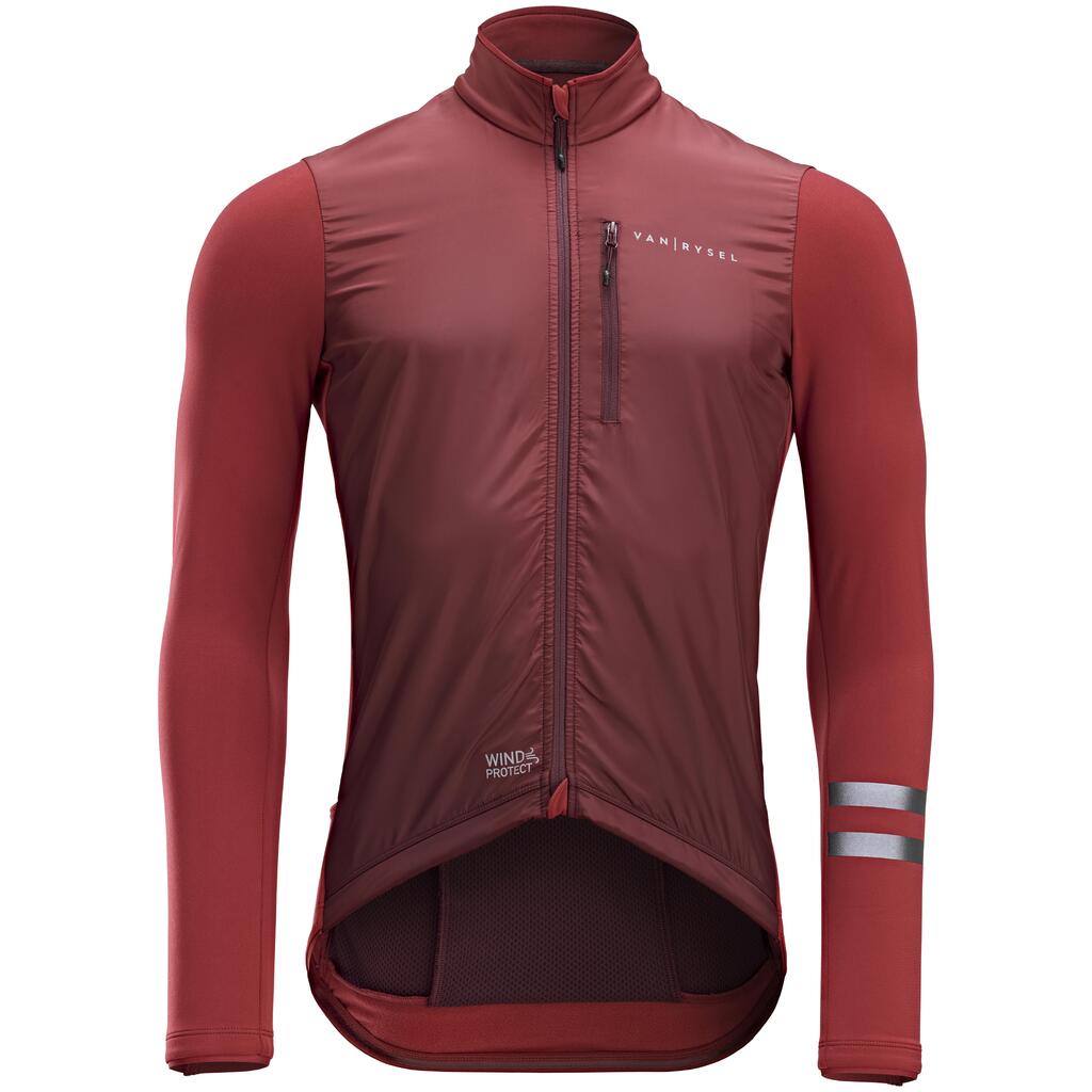 Herren Radtrikot langarm Rennrad - RC500 Shield bordeaux