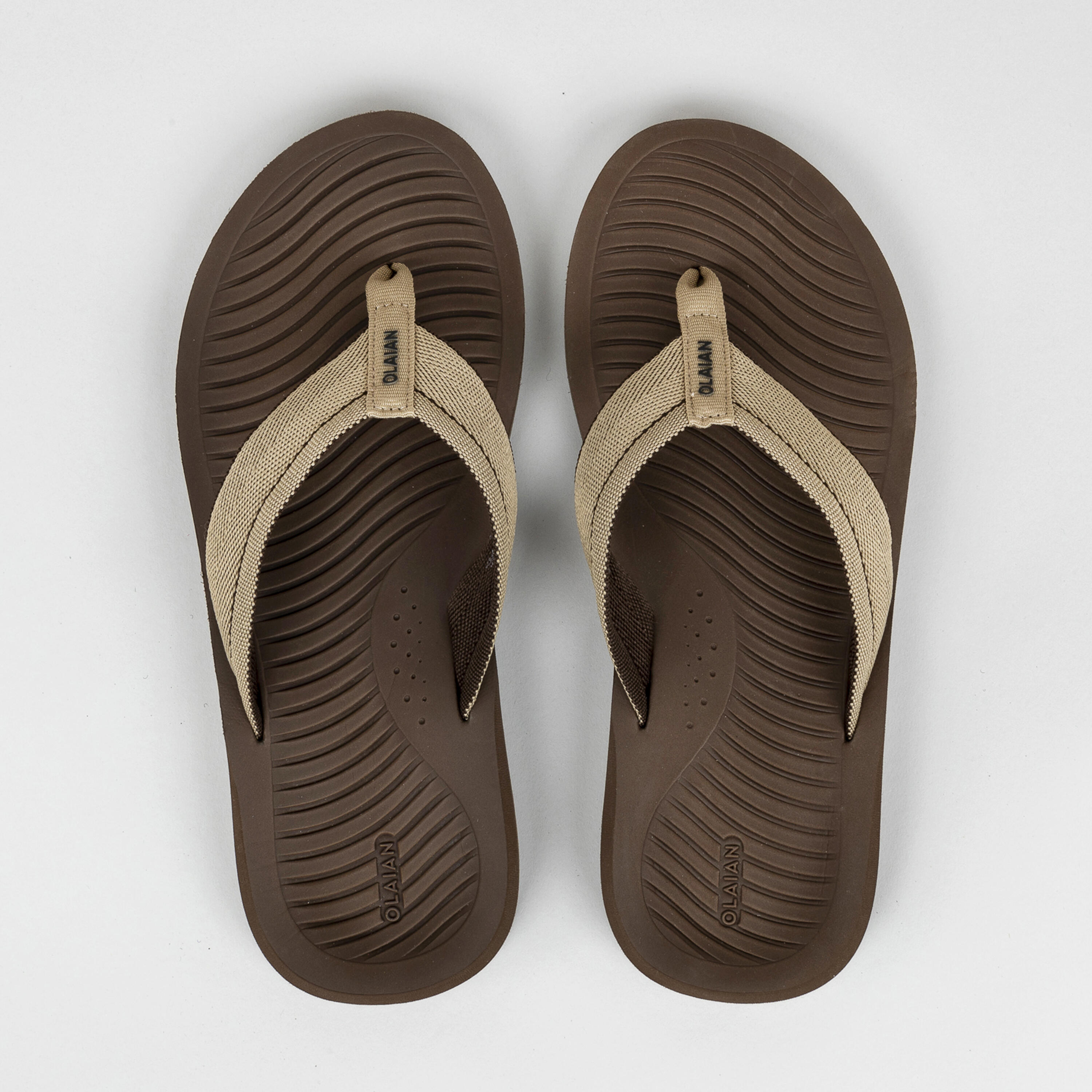 Men Slippers Flipflops 500 Brown