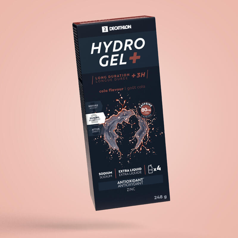 Gel energético hydrogel con cafeína sabor cola 4x62g
