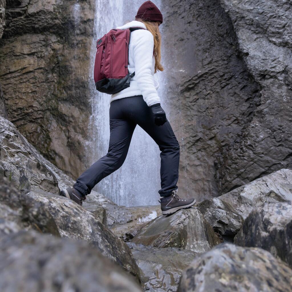 PANTALÓN CÁLIDO REPELENTE AL AGUA DE SENDERISMO - SH100 -  MUJER 