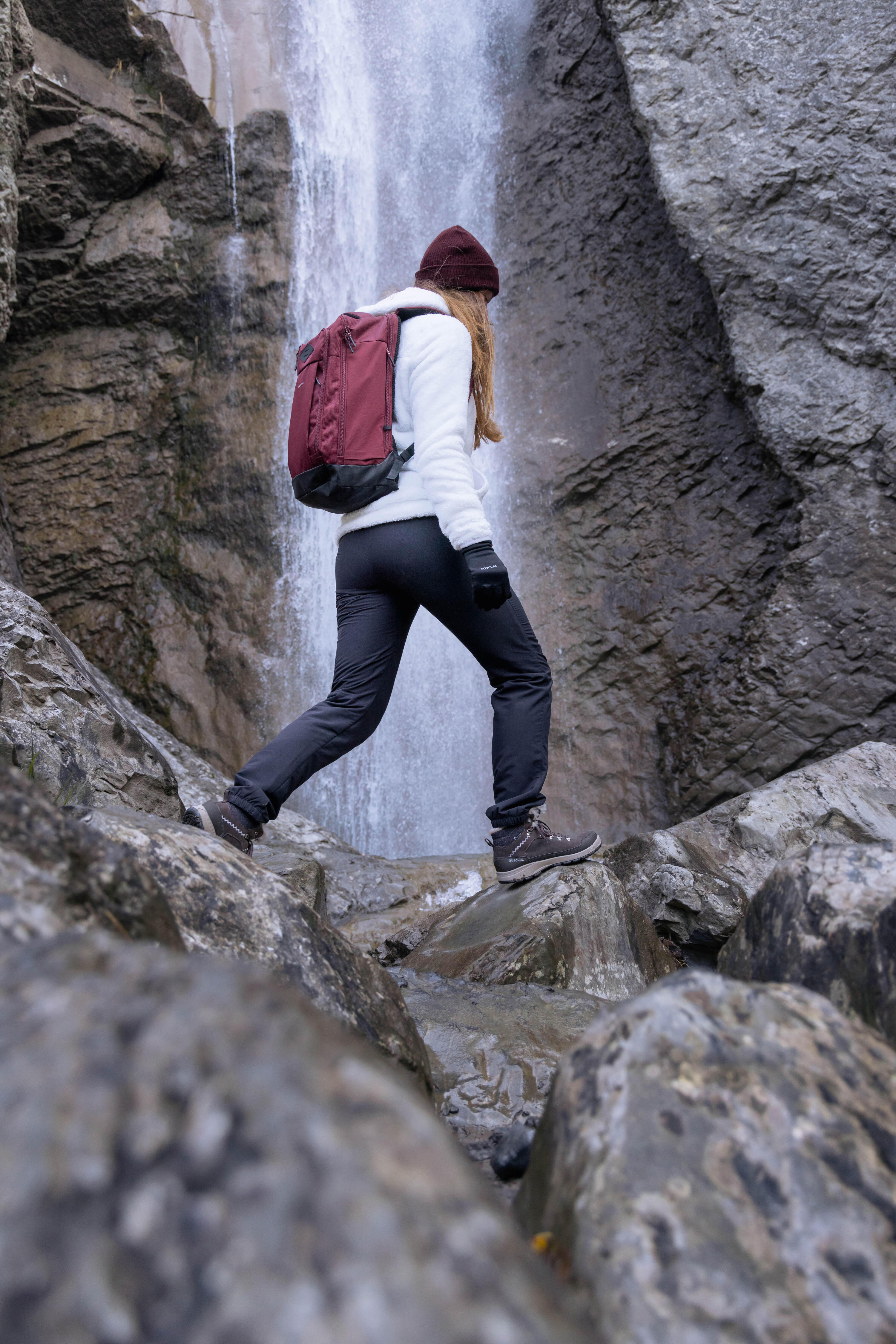 WOMEN'S HIKING WARM WATER-REPELLENT TROUSERS - SH100   5/10