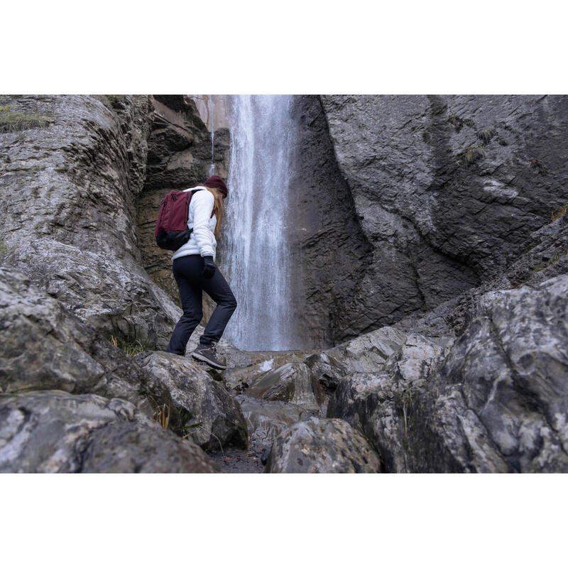 Pantalon Călduros Hidrofob Drumeție NH100 Negru Damă