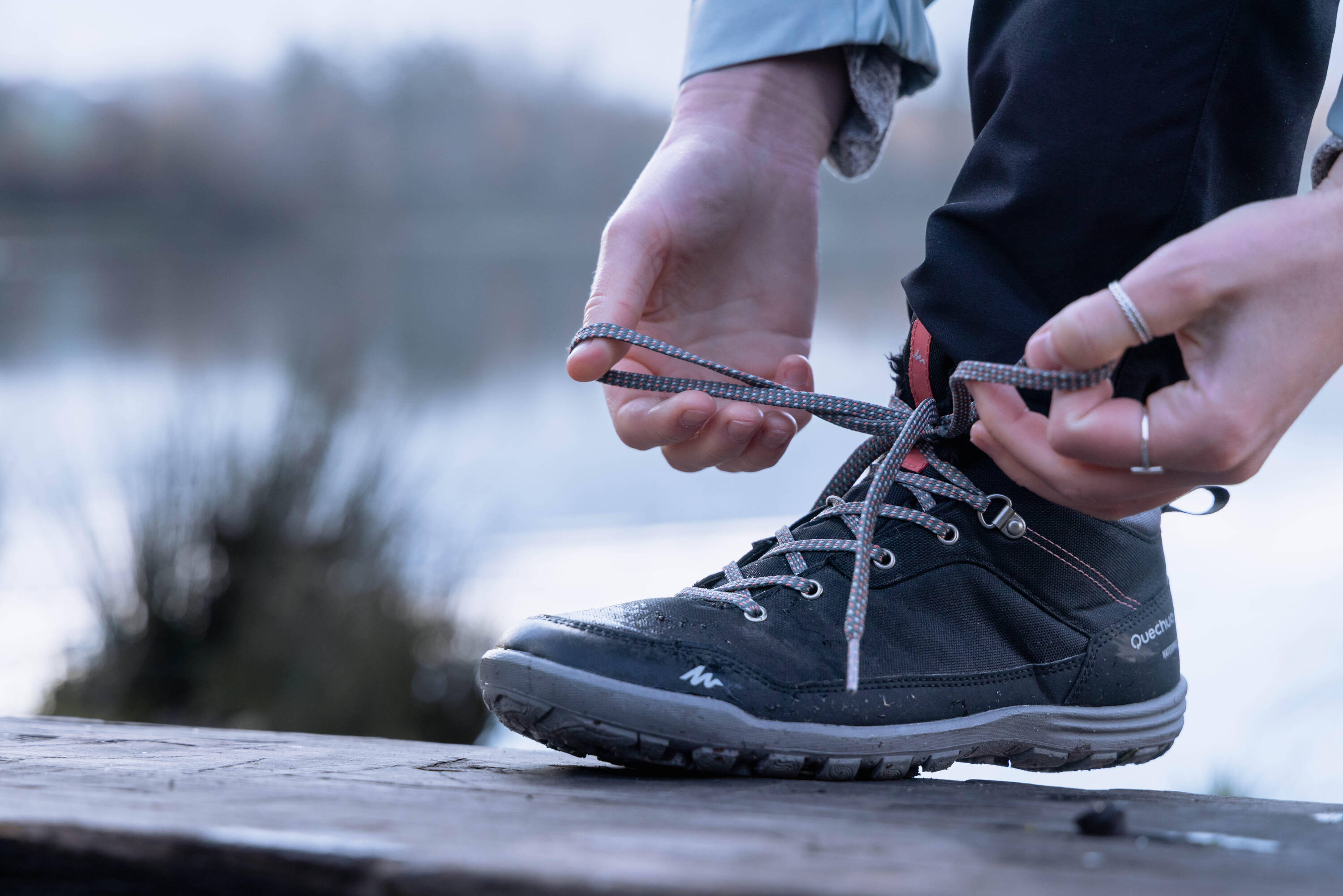 Women Mid Ankle Winter Shoes with Waterproofing Black - SH100 -  3