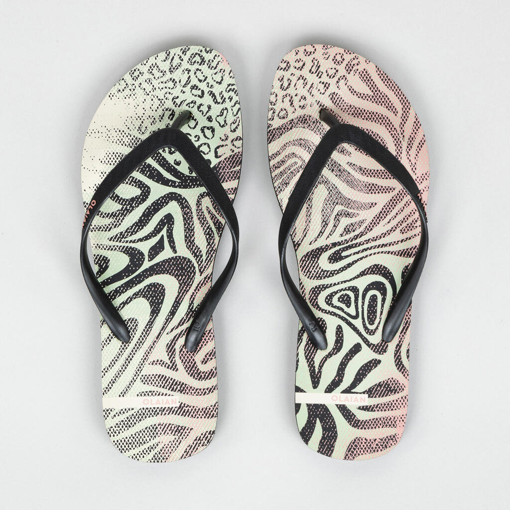 Women's flip-flops - 120 Lila black white