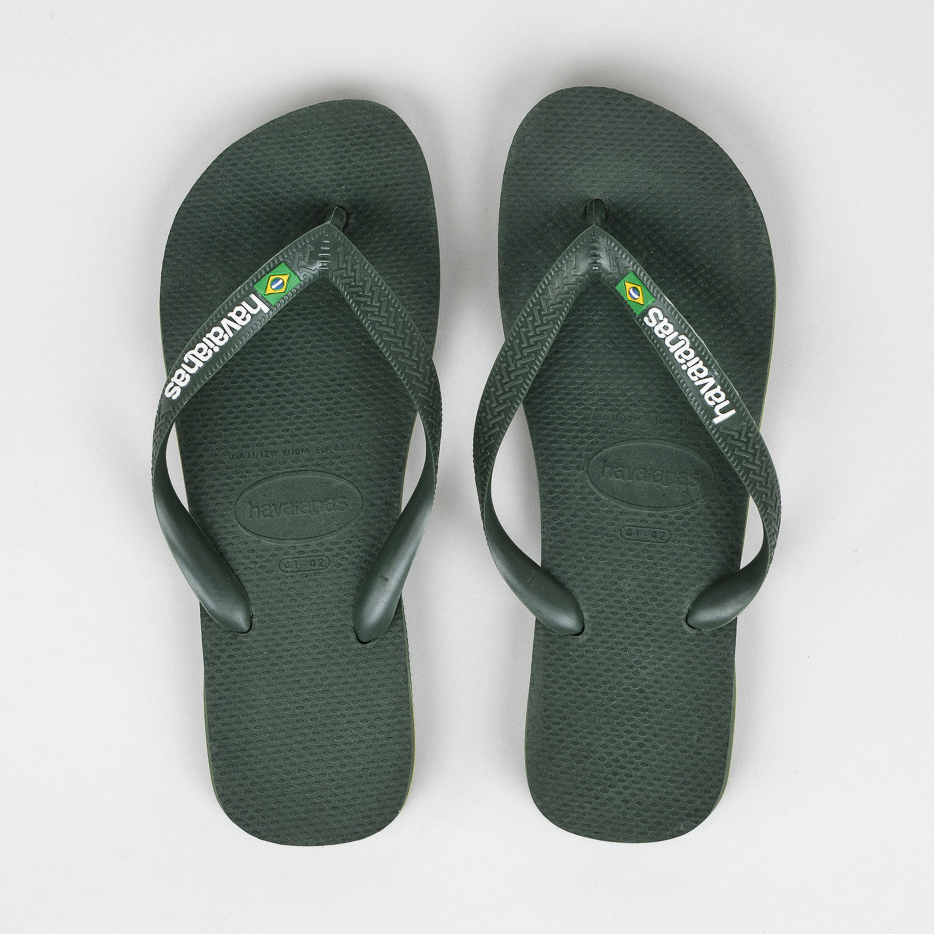 MEN'S FLIP-FLOPS BRASIL Logo Green Olive 2/5